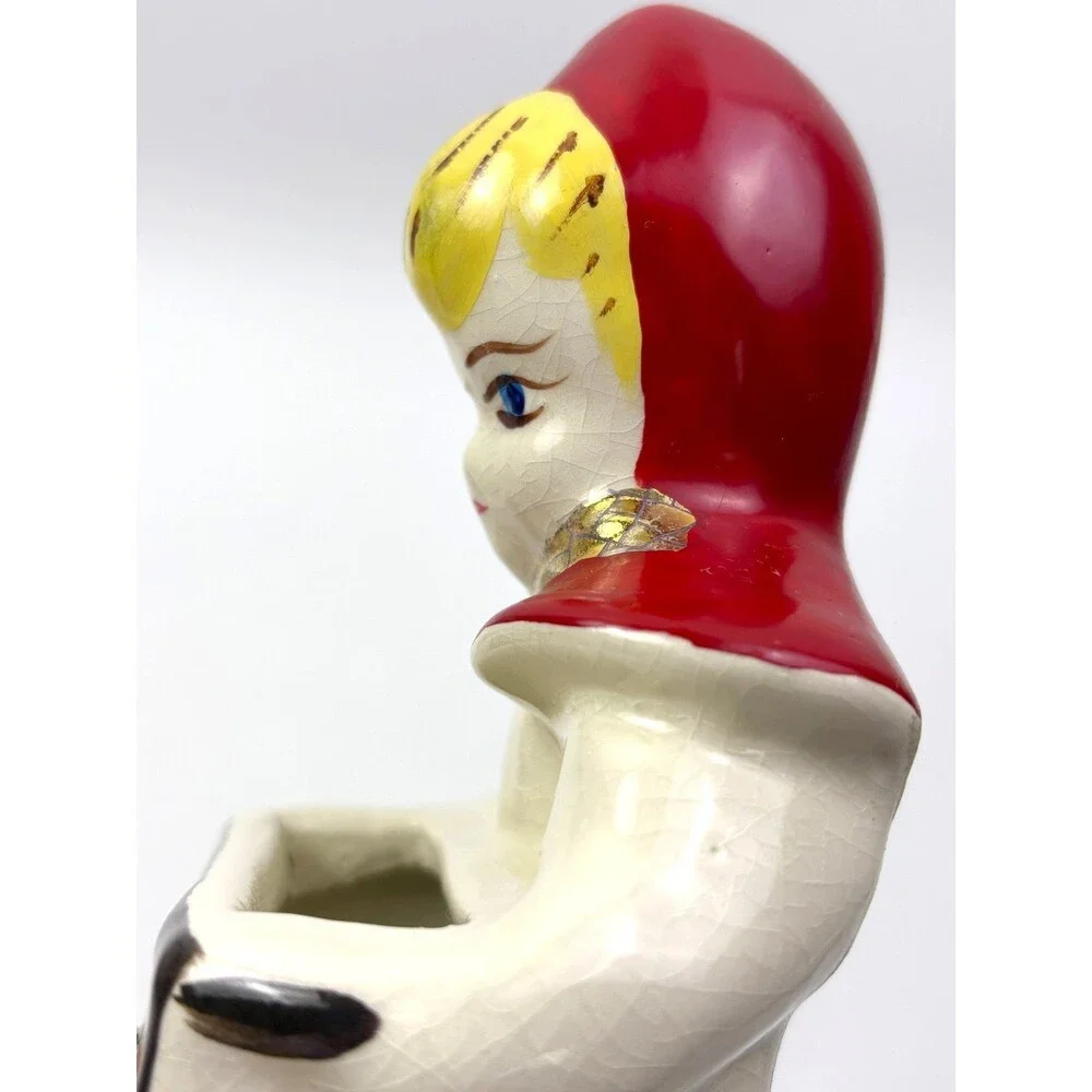 VTG Hull Ware Little Red Riding Hood Wall Pocket Planter Vase - Picture 9 of 16